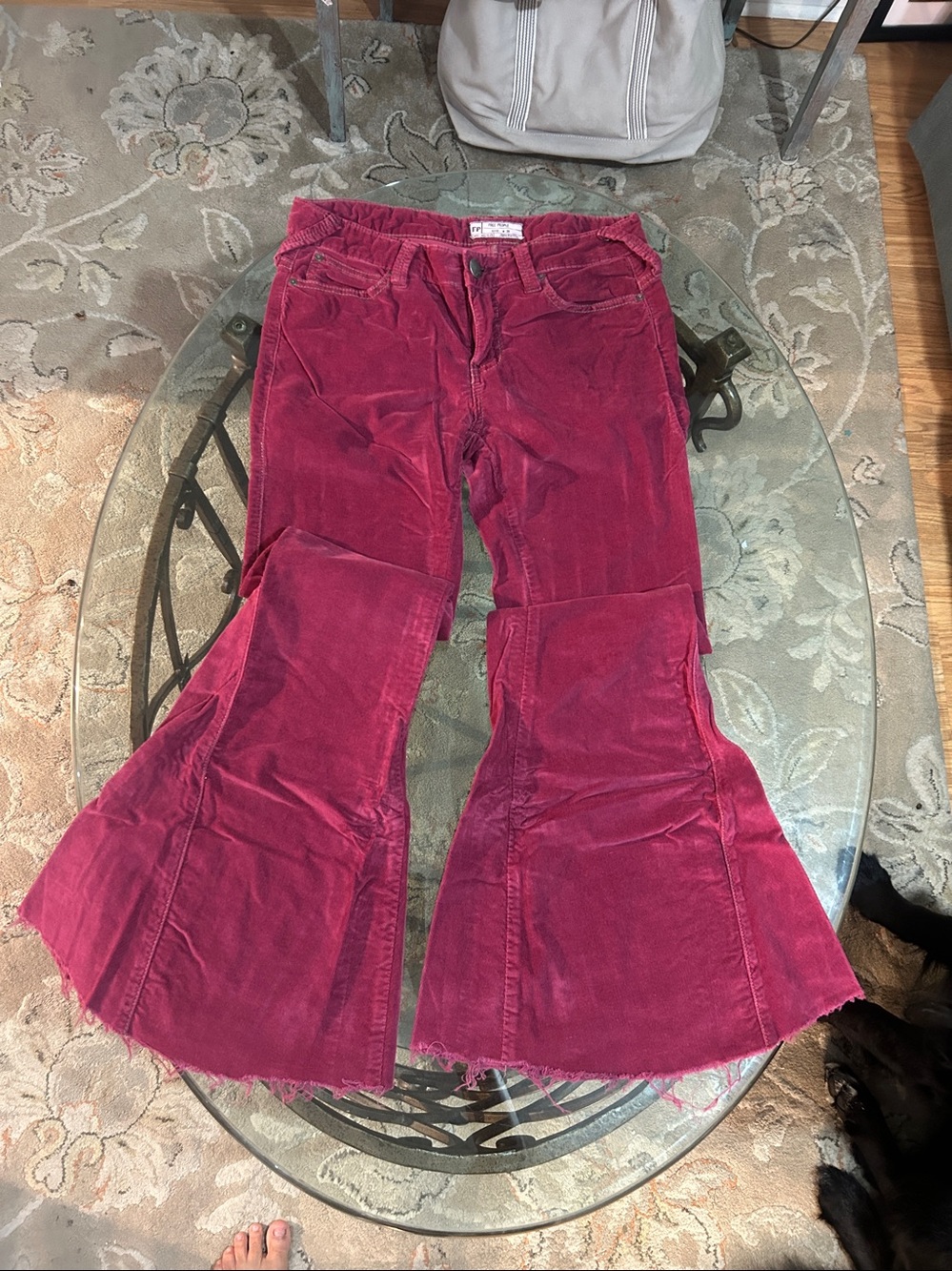 Free People Burgundy Corduroy Bell Bottoms